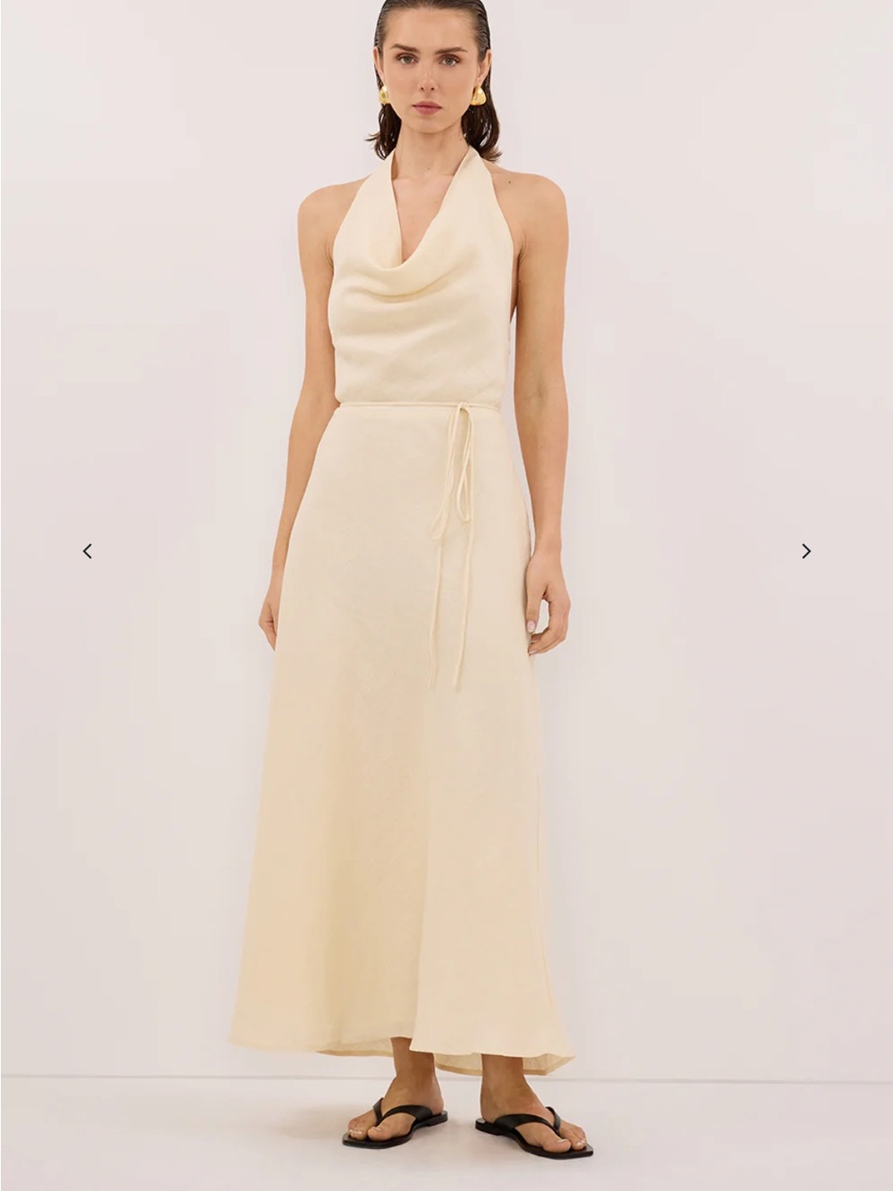DISSH Cream Halter Cowl Midi Dress